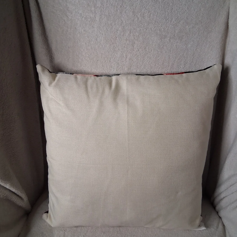 Hand Crafted Proud Marine Mom Accent Pillow - Black, Red, Blue